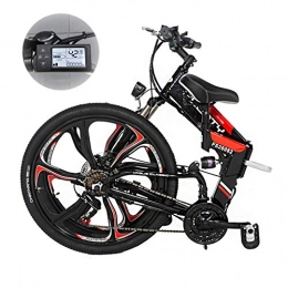 GHH Electric Bike Electric folding Mountain bike 24" Outdoor Adult Hybrid Bike 21 Speed Gear Disc Brakes Smart Ebike for Mens (48V 10Ah 480W) Detachable Lithium Battery Aluminum Alloy Bicycles