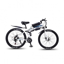 WIYP Electric Bike Electric folding mountain bike 26 inch 21 speed long endurance power-assisted bicycle Electric city bike (Color : White)