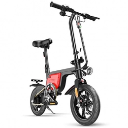 CYC Electric Bike Electric Mountain Bike 12'' Electric Bicycle 250w with Removable 36v 10.4ah Lithium-ion Battery 25km / h Front and Rear Disc Brakes Can Bear 120kg 3 Modes Foldable Bicycle for Adults, Red