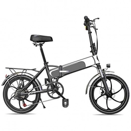Amantiy Electric Bike Electric Mountain Bike, 20" Folding Electric Bike 350W Electric Bikes for Adults with 48V 10.4Ah / 12.5Ah Lithium Battery 7-Speed Al Alloy E-Bike for Commuting Or Traveling Black Electric Powerful Bicyc