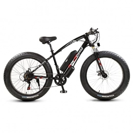 AZXV Electric Bike Electric Mountain Bike，21 Speeds Suspension High-Carbon Steel MTB Bicycle, 26 Inch Wheels，Dual Disc-Brake Non-Slip，Adjustable Seat，for Adults MTB Bicycle，Multiple Col black- 48V13ah