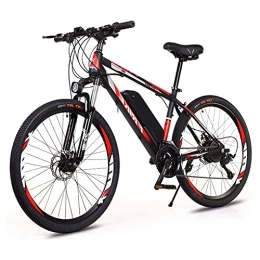 SFSGH Bike Electric Mountain Bike 26"250W Electric Bicycle With 36V 8Ah Removable Lithium Battery, 21 Speed Gearbox, 35km / H, Charging Mileage Up To 35-50km(Color:red+black)
