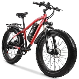 VLFINA Electric Bike Electric Mountain Bike, 26 * 4.0 Inch Adult Fat Tire Electric Bike, 48V*17Ah Removable Battery, Dual Hydraulic Disc Brakes, With Tailstock