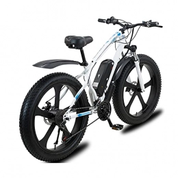 Bewinch Electric Bike Electric Mountain Bike 26"E-MTB Bicycle with Removable Lithium-Ion Battery 48V 13A for Adult, 21Speed Gears, Double Disc Brakes, White, 26 inch
