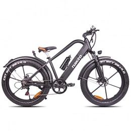 Electric Mountain Bike & 26" Hybrid Bicycle 48V 6 Speed Hydraulic Shock Absorber and Front and Rear Disc Brakes for Durability up to 70km (4" Tire Width)