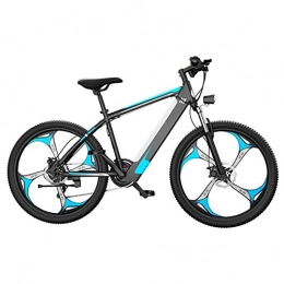 Amantiy Bike Electric Mountain Bike, 26 Inch Electric Mountain Bike for Adult, Fat Tire Electric Bike for Adults Snow / Mountain / Beach Ebike with Lithium-Ion Battery Electric Powerful Bicycle (Color : Blue)