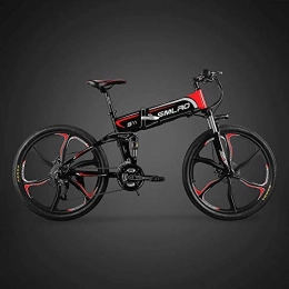 Wking Electric Bike Electric Mountain Bike, 26 Inch Folding E-Bike with Super Lightweight Magnesium Alloy 6 Spokes Integrated Wheel, 21 Speed Gear