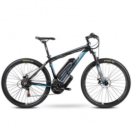HJHJ Electric Bike Electric mountain bike, 26-inch hybrid bicycle / (36V10Ah) 24 speed 5 speed power system mechanical disc brakes lock front fork shock absorption, up to 35KM / H, Blue