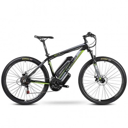 HJHJ Electric Bike Electric mountain bike, 26-inch hybrid bicycle / (36V10Ah) 24 speed 5 speed power system mechanical disc brakes lock front fork shock absorption, up to 35KM / H, Green