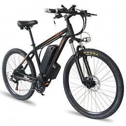 TGHY Electric Bike Electric Mountain Bike 350W Motor E-Bike 26" Tire 35km / h Adult Ebike with Pedal Assist and 21 Speed 48V 10Ah 15Ah Removable Lithium Battery Suspension Fork0, Black, 10Ah