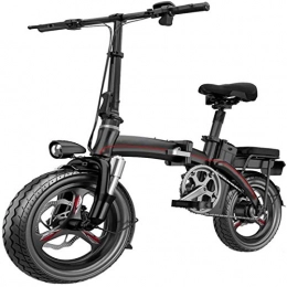 Amantiy Bike Electric Mountain Bike, 400W Electric Bike Foldable Aluminum Alloy Frame Dual-disc Brake 48V Lithium Battery 14-inch Permanent Magnet Brushless Motor Urban Man And Women Electric Mobility Bicycle Elec