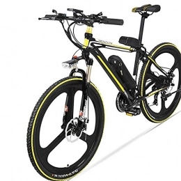 YOUSR Bike Electric Mountain Bike, 48V Lithium Battery Electric Unicycle Five-speed Power Bike 26 Inch Yellow