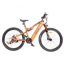 Nero Sports Bike Electric Mountain Bike eBike 27.5" Aluminium frame 250W E-MTB 48V full Suspension Adult by Nero Sports™ (Orange)