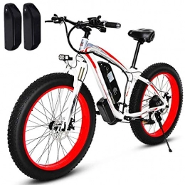 Amantiy Bike Electric Mountain Bike, Electric Bike, 500W / 1000W Motor, 26inch Fat ebike, 48 V 17 AH Battery (1000w+Spare Battery) Electric Powerful Bicycle (Color : Red, Size : 500w)