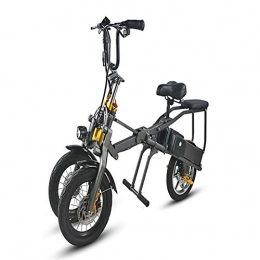 WJH Electric Bike Electric Mountain Bike Folding E-bike 350W Electric Bicycle with Removable 48V 12 AH Lithium-Ion Battery, 14" Off-Road Wheels Dual Battery
