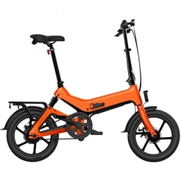 Amantiy Electric Bike Electric Mountain Bike, Folding Electric Bike 16" 36V 350W 7.5Ah Lithium-Ion Battery Electric Bikes for Adult Load Capacity 150 Kg with Rear Seat Electric Powerful Bicycle (Color : Orange)