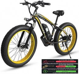 CCLLA Bike Electric Mountain Bike for Adults, Electric Bike Three Working Modes, 26" Fat Tire MTB 21 Speed Gear Commute / Offroad Electric Bicycle for Men Women (Color : Yellow)