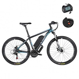 SanQing Bike Electric Mountain Bike - Hybrid 24-Speed Dual Disc Brake for All Roads, with USB Charging Interface And LCD5 Speed Smart Meter IP54 Waterproof 26 / 27.5 / 29 Inches, Blue, 36V27.5IH