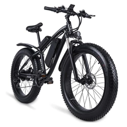 Electric oven Bike Electric Mountain Bikes for Adults 26" Electric Bicycle, 1000W Ebike with 17AH 48V Removable Lithium Battery, 24.8 MPH Professional 21-Speed Gears Ebike (Color : Black)