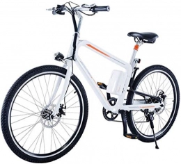 LEFJDNGB Electric Bike Electric Off-road Mountain Bike 26-inch Electric Fat Bike with LED Front And Rear Lights Men's Electric Hybrid Bicycle Three Riding Modes (Color : White)