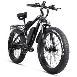 Electric oven Electric Bike Electric oven 26 Inch 4.0 Fat Tire Electric Bike 1000W Mens Mountain Bike Snow Bike with 48V17Ah Lithium Battery Professional 7 Speed E-bike Max Load 330 lbs (Color : Black, Motor : 1000W)