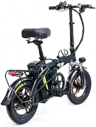 Capacity Electric Bike Electric Snow Bike, 14" Folding Electric Bike, 400W City Commuter Ebike, Removable lithium battery 48V 8AH / 13AH with Three Working Modes Electric Bicycle for Adults and Teenagers Lithium Battery Beach