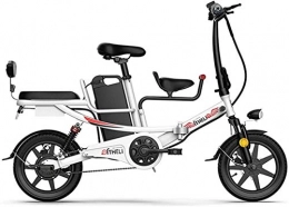 Capacity Electric Bike Electric Snow Bike, 14 in Folding Electric Bike for Adult with 400w 48v 8A Lithium Battery E-Bike with Multiple Shock Absorption System High Carbon Steel Electric Scooter Suitable for Families with Ch