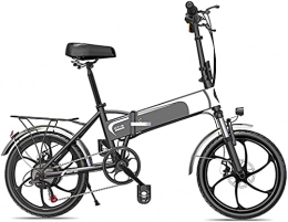 Capacity Bike Electric Snow Bike, 20" Folding Electric Bike 350W Electric Bikes for Adults with 48V 10.4Ah / 12.5Ah Lithium Battery 7-Speed Al Alloy E-Bike for Commuting Or Traveling Black, Spoke wheel Lithium Battery