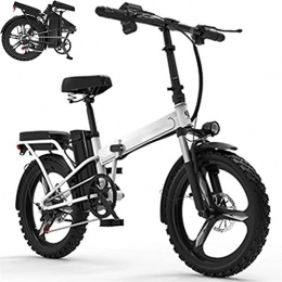 WJSWD Bike Electric Snow Bike, 20" Folding Electric Bike 350W Motor Electric Mountain Bike Sporting 7-Speed Electric Bikes for Adults 30AH Removable Lithium Battery Endurance Lithium Battery Beach Cruiser for Ad