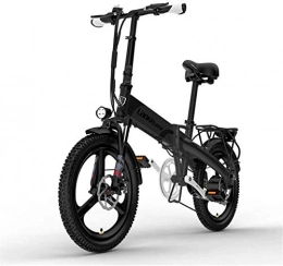 WJSWD Bike Electric Snow Bike, 20 Inch Electric Mountain Bike 400W Motor 48V 10.4Ah Removable battery With LCD Display & Rear Carrier 5 Level Pedal Assist Long Endurance Lithium Battery Beach Cruiser for Adults
