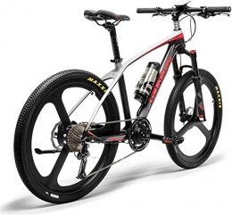 Capacity Electric Bike Electric Snow Bike, 26'' Electric Bike Carbon Fiber Frame 300W Mountain Bikes Torque Sensor System Oil And Gas Lockable Suspension Fork City Adult Bicycle E-bike Lithium Battery Beach Cruiser for Adul