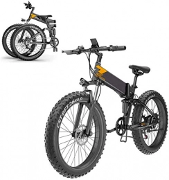 WJSWD Bike Electric Snow Bike, 26''Folding Electric Bike for Adults, Electric Bicycle / Commute Ebike Fat Tire E-Bike with 400W Motor, 48V 10Ah Battery Lithium Battery Hydraulic Disc Brakes Lithium Battery Beach C