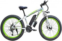 Capacity Electric Bike Electric Snow Bike, 26 inch Electric Bikes, 48V 1000W Aluminum Alloy Suspension Fork Bikes 21 Speed Adult Bicycle Sports Outdoor Cycling Lithium Battery Beach Cruiser for Adults (Color : White)