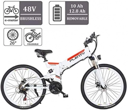 WJSWD Bike Electric Snow Bike, 26inch Folding Electric Bike With 48V 12.8Ah Removable Lithium-Ion Battery Ebike Three Riding Mode 350W Motor And E-ABS Double Disc Brake Electric Bicycle Lithium Battery Beach Cru