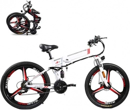 WJSWD Bike Electric Snow Bike, 350W Folding Electric Bike 26" Electric Bike Mountain E-Bike 21 Speed 48V 8A / 10A / 12.8A Removable Lithium Battery Electric Bikes for Adults 3 Mode Top Speed 21.7Mph Lithium Battery