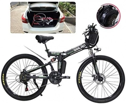 WJSWD Electric Bike Electric Snow Bike, Adult Folding Electric Bikes Comfort Bicycles Hybrid Recumbent / Road Bikes 26 Inch Tires Mountain Electric Bike 500W Motor 21 Speeds Shift for City Commuting Outdoor Cycling Travel