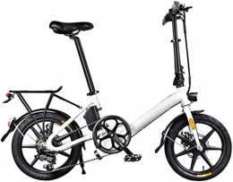 Capacity Electric Bike Electric Snow Bike, Adults Folding Electric Bike, 250W Motor 16 Inch Aluminum Alloy Frame City Travel Electric Bicycle 6 Speed Dual Disc Brakes 36V Lithium Battery with Rear Seat Lithium Battery Beach