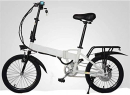 WJSWD Bike Electric Snow Bike, Commute Ebike, 300W 18 Inch Adults Folding Electric Bike with Remote Control System And Rear Seat 48V Removable Battery Rear Disc Brake Unisex Lithium Battery Beach Cruiser for Adu
