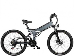 Capacity Electric Bike Electric Snow Bike, Electric Bike Folding Electric Mountain Bike with 24" Super Lightweight Aluminum Alloy Electric Bicycle, Premium Full Suspension And 21 Speed Gears, 350 Motor, Lithium Battery 48V,