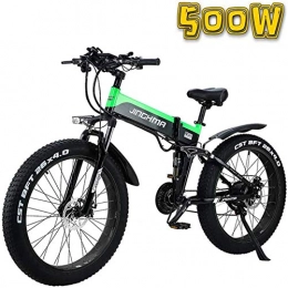 WJSWD Bike Electric Snow Bike, Electric Mountain Bike 26-Inch Foldable Fat Tire Electric Bicycle, 48V500W Snow Bike / 4.0 Fat Tire, 13AH Lithium Battery, Soft Tail Bicycle for Men and Women Lithium Battery Beach C