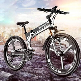 WJSWD Electric Bike Electric Snow Bike, Electric Mountain Bikes, 26-Inch Folding Aluminum Alloy Electric Bikes, 48V400V Soft Tail Bikes, 12AH / 90Km Battery Life, Worry-Free Travel for Men and Women Lithium Battery Beach C