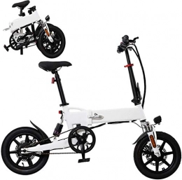 WJSWD Bike Electric Snow Bike, Foldable Electric Bikes for Adult, Aluminum Alloy Ebikes Bicycles, 14" 36V 250W Removable Lithium-Ion Battery Bicycle Ebike, 3 Working Modes Lithium Battery Beach Cruiser for Adult