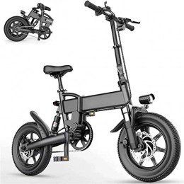 WJSWD Bike Electric Snow Bike, Folding Electric Bike 15.5Mph Aluminum Alloy Electric Bikes for Adults with 16" Tire And 250W 36V Motor E-Bike City Commute Waterproof 3-Mode Electric Bicycle Lithium Battery Beach