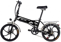 WJSWD Bike Electric Snow Bike, Folding Electric Bike Ebike, 20" Electric Bicycle with 48V 10.5 / 12.5Ah Removable Lithium-Ion Battery, 350W Motor And Professional 7 Speed Gear Lithium Battery Beach Cruiser for Adu