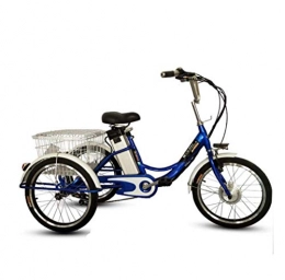 FREIHE Electric Bike Electric tricycle 3-wheel bicycle adult 20-inch leisure transportation assisted lithium-ion tricycle 48V, with baskets for shopping, outings Maximum speed: 20km / h, LED lighting all-aluminum V brake