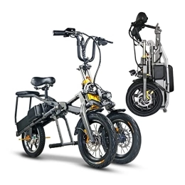 LANGTAOSHA Electric Bike Electric Tricycle Adults Trike, Best Folding Electric Bike 48V for Men, 3-Speed Adjustment Hydraulic Brake Shock Absorption, for Adults Outdoor Travel, Elderly, Commuting, A, 7.8AH