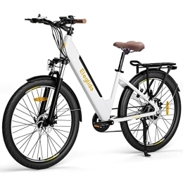 Eleglide  Eleglide Electric Bike, T1 Step-Thru City E Bike, 27.5" Electric Bicycle Commute Trekking Bike with 36V 13Ah Removable Battery, LCD Display, Shimano 7 Gears E Mountainbike for Adults (White)