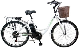 Elswick Unisex's Electric 24V7.8Ah Ebike w/Basket Easy to Ride, White/Green, 17