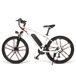 Enegitech Electric Bike Enegitech Electric Mountain Bike 26" 48V 350W 8Ah Removable Lithium-Ion Battery Electric Bikes for Adult Disc Brakes Load Capacity 100 Kg, White