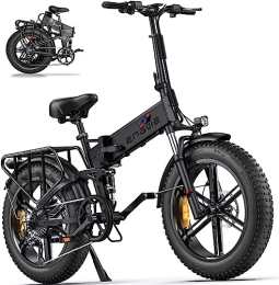 ENGWE  ENGWE Electric Bike Folding E-Bike for Adults, 20''*4.0 Fat Tire Electric Bicycle, 48V 16Ah Battery Range to 150km, Shimano 8-Gears All -Terrain, ENGINE Pro (Grey) (Black)